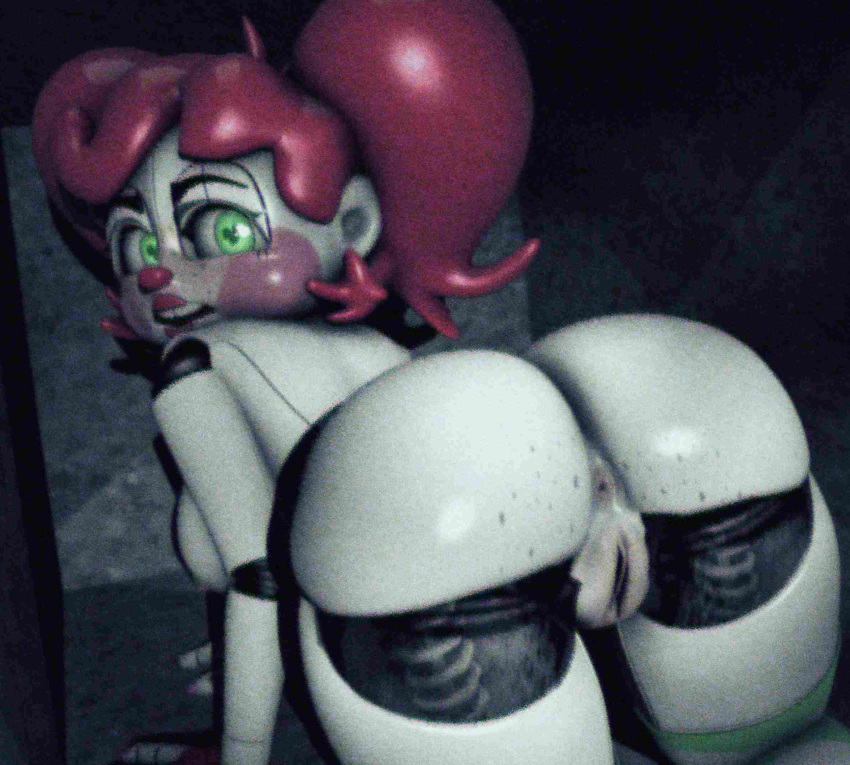 1_girl 1girl anus ass circus_baby female five_nights_at_freddy's fnaf_sister_location looking_at_viewer presenting_hindquarters pussy