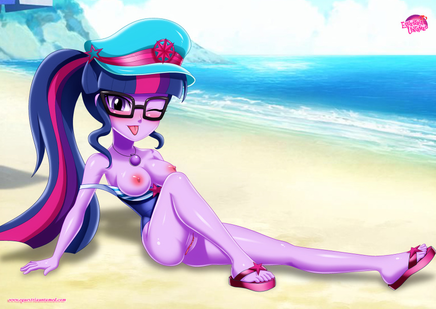 bbmbbf beach big_breasts equestria_girls equestria_untamed hasbro my_little_pony palcomix sci-twi summer swimsuit tongue_out twilight_sparkle twilight_sparkle_(eg)
