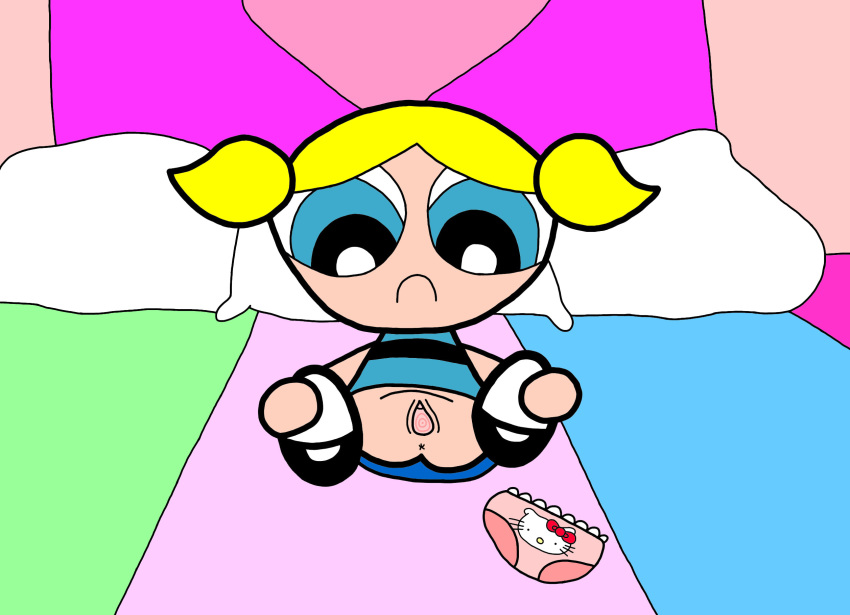 blonde_hair blue_eyes bubbles_(ppg) cartoon_network female powerpuff_girls pussy twintails