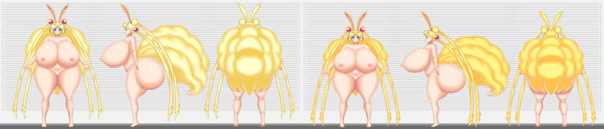 areolae ass big_ass big_breasts bishoujo_senshi_sailor_moon bluebullpen breasts bunny_ears bunny_girl bunny_tail commission dat_ass daughter female inaba_tsukino milf mother_and_daughter nipples nude princess_serenity pussy queen_serenity sulong usagi_tsukino