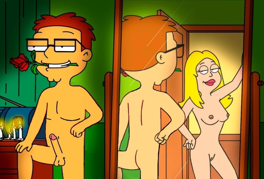 1boy 1girl american_dad blonde_hair breasts edit francine_smith handsome horny horny_women incest milf milf mirror mother's_duty mother_&amp;_son mother_&amp;_son mother_and_child naughty_face nipples nude nude pussy sexy son steve_smith