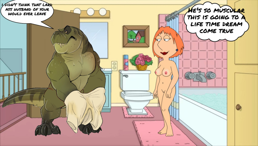 bathroom_sex bathtub blackzacek cheating_wife cmdrzacek family_guy imminent_sex lizardman lois_griffin muscular_male nude_female pale_breasts pussy scalie undressing