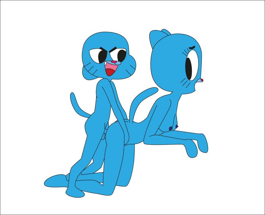 gumball_watterson nicole_watterson open_mouth penis tagme tail testicles the_amazing_world_of_gumball