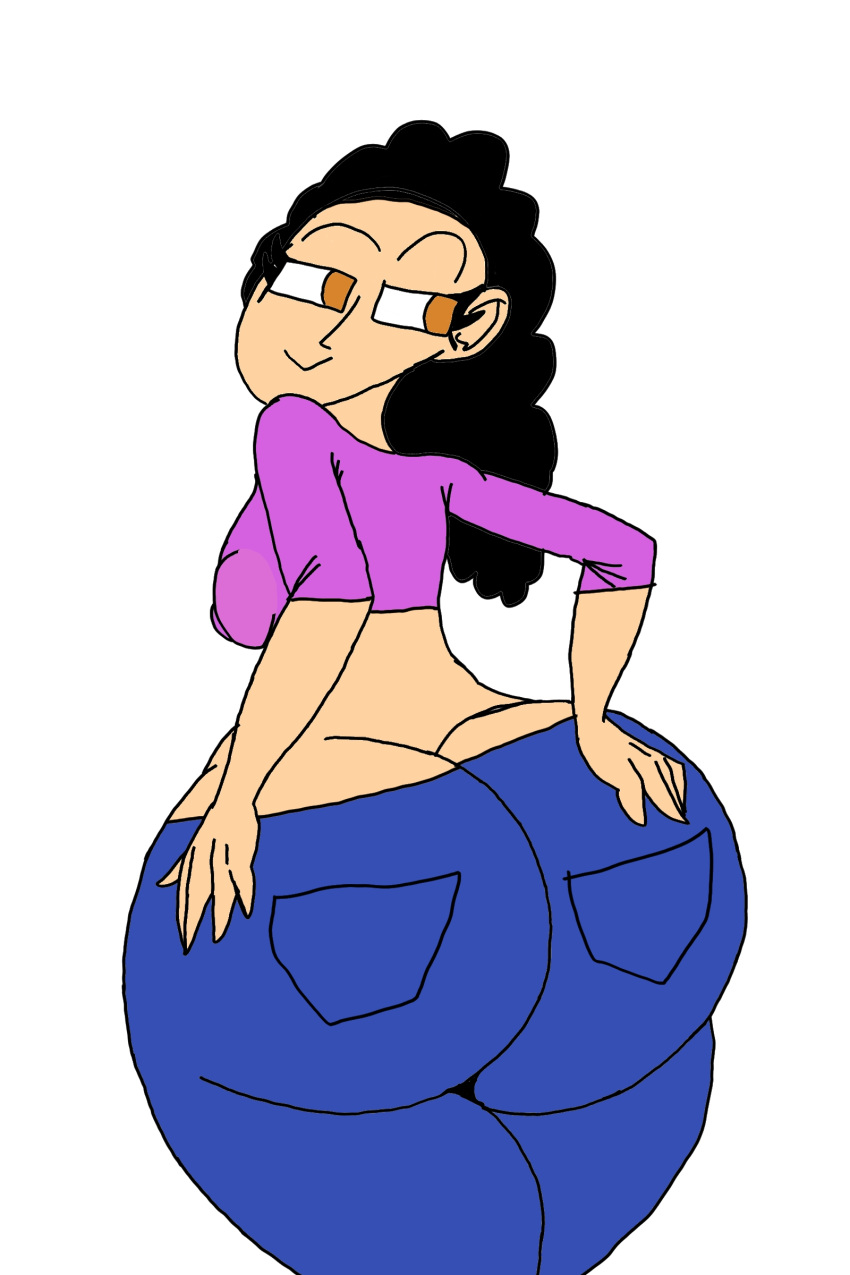 black_hair connie_soto massive_ass metalpipe55_(artist) original original_character outfit seductive seductive_eyes small_breasts thighs white_background