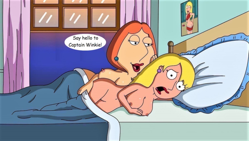 bed connie_d'amico family_guy hermaphrodite lois_griffin nude surprised