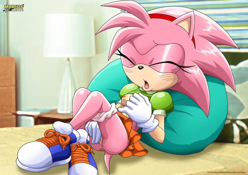 amy_rose amy_rose_(classic) bbmbbf fingering horny masturbation mobius_unleashed palcomix panties sega sonic_(series) sonic_team sonic_the_hedgehog_(series) tagme