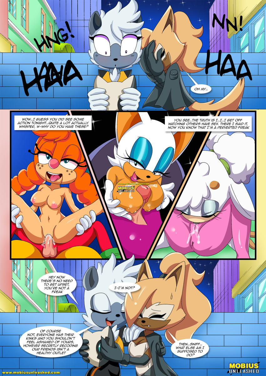 69 69_position amy_rose anthro bbmbbf belle_the_tinkerer big_breasts black_nose breasts comic cum cum_in_mouth cum_in_pussy cum_inside cum_on_breasts erect_nipples espio_the_chameleon furry half-closed_eyes idw_publishing knuckles_the_echidna lanolin_the_sheep lesbian_sex miles_"tails"_prower moaning mobius_unleashed nipples paizuri palcomix penetration pussy pussy_juice pussylicking rouge_the_bat sega sex sonic_the_hedgehog_(comics) sonic_the_hedgehog_(idw) sonic_the_hedgehog_(series) squirting tangle_the_lemur threesome tongue_out vaginal vaginal_penetration whisper_the_wolf whispered_moans_(comic)