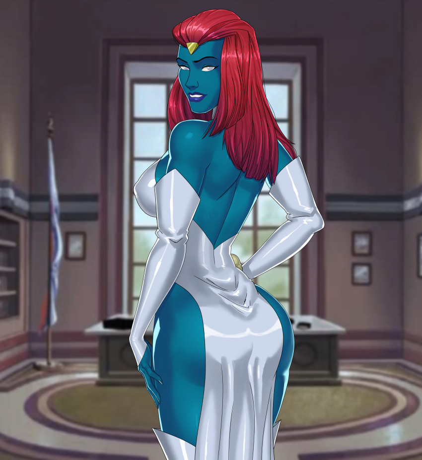 1girl 1girl 1girl ass big_ass big_breasts blue_skin breasts cartoon_milf comic_book_character female_focus female_only high_res long_hair marvel marvel_animated_universe mature_female milf mutant_(marvel) mystique patreon patreon_paid patreon_reward raven_darkholme red_hair solo_female solo_focus sunsetriders7 supervillain tagme x-men x-men_evolution