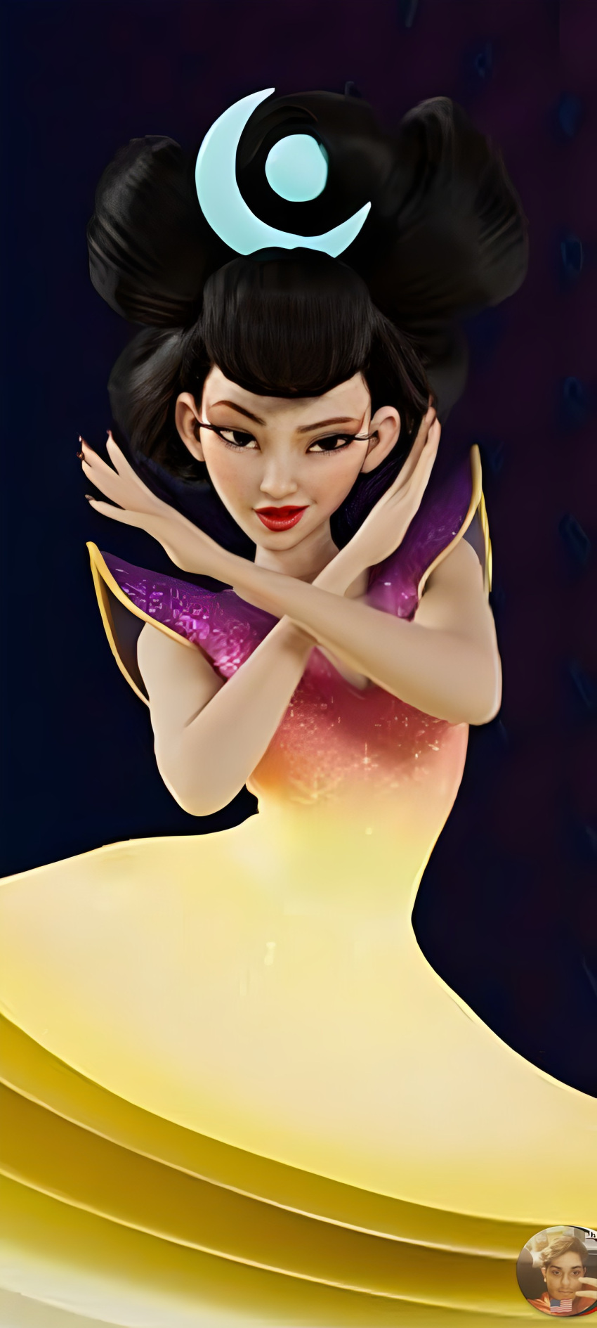 3d chang'e looking_at_viewer over_the_moon seductive smile