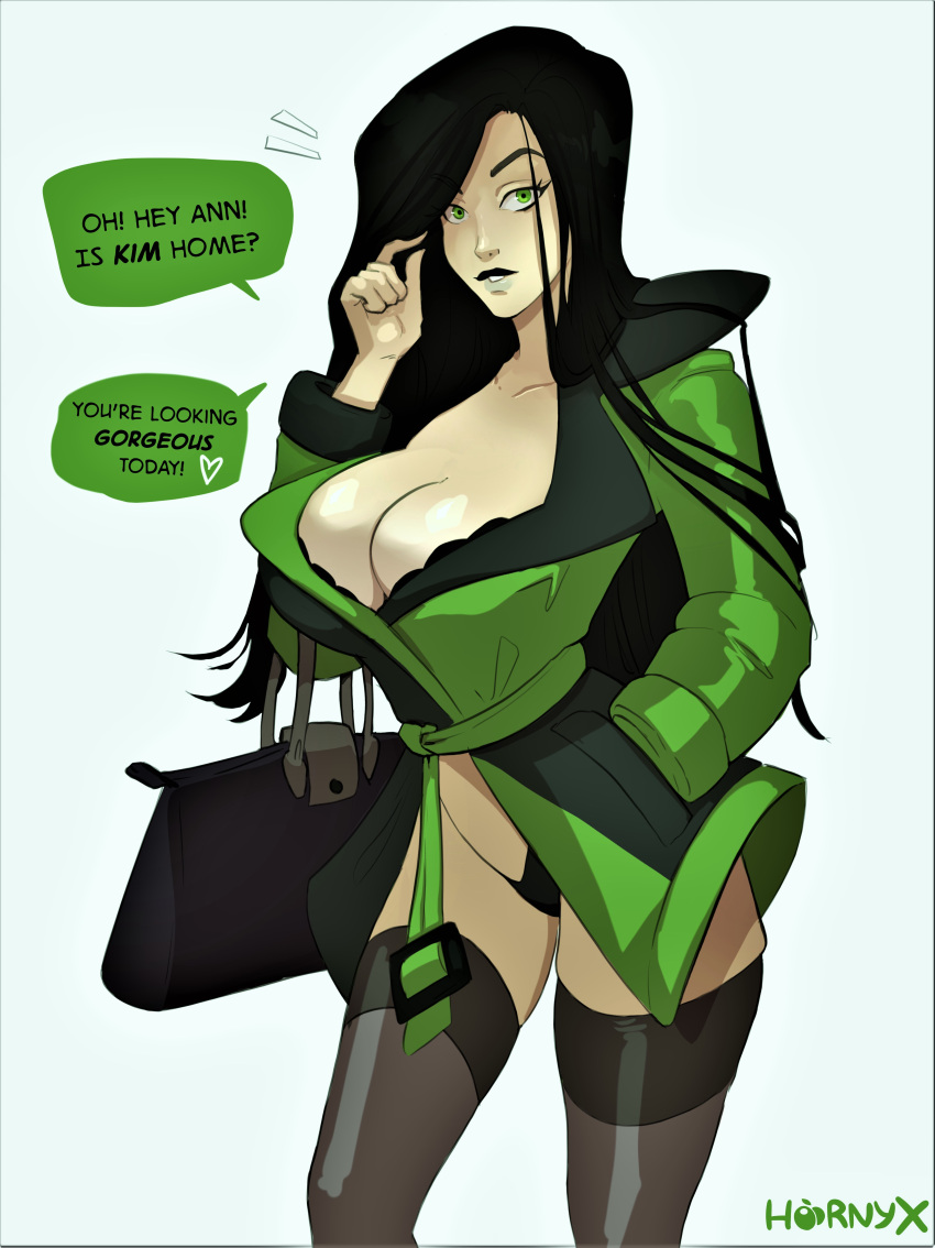 big_breasts cleavage disney hornyx_(artist) kim_possible panties shego stockings thighs