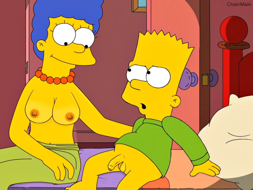bart_simpson chainmale child marge_simpson shota shotacon tagme the_simpsons yellow_skin