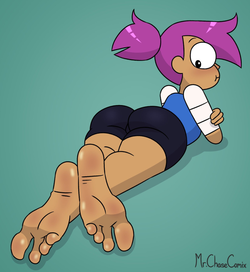 ass barefoot blush cartoon_network enid enid_mettle feet foot_fetish legs mr._chase_comix ok_k.o.!_let's_be_heroes shorts soles solo_female thighs toes violet_hair