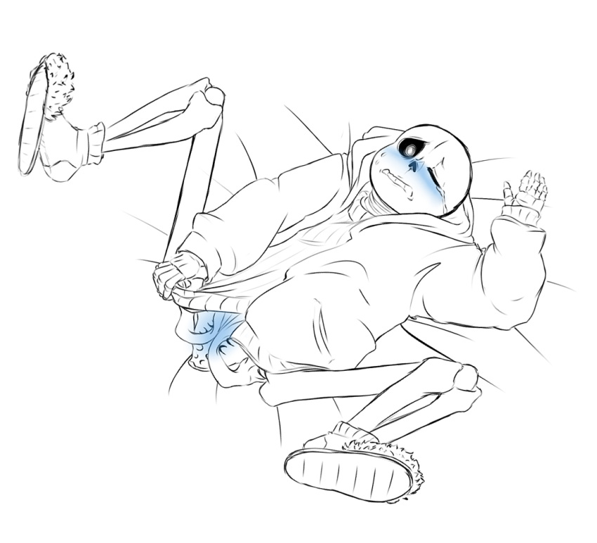 1boy 2010s 2018 2d 2d_(artwork) animated_skeleton blue_blush blush bottom_sans bottomless clothed clothing crying digital_media_(artwork) duplicate embarrassed exposed exposed_crotch grabbing_clothing hooded_jacket hoodie jacket legs_apart legs_spread male malesub monochrome monster nsfwgarbagedump one_eye_closed pantsless partially_colored sans sans_(undertale) shoes shy skeleton slippers socks solo spread_legs submissive submissive_male tears uke_sans undead undertale undertale_(series) video_games white_background