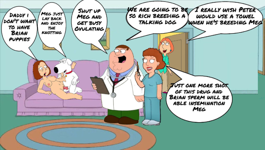 breeding brian_griffin dog family_guy human knotted_penis lois_griffin meg_griffin nude_female peter_griffin rape veterinarian veterinarian_(family_guy)