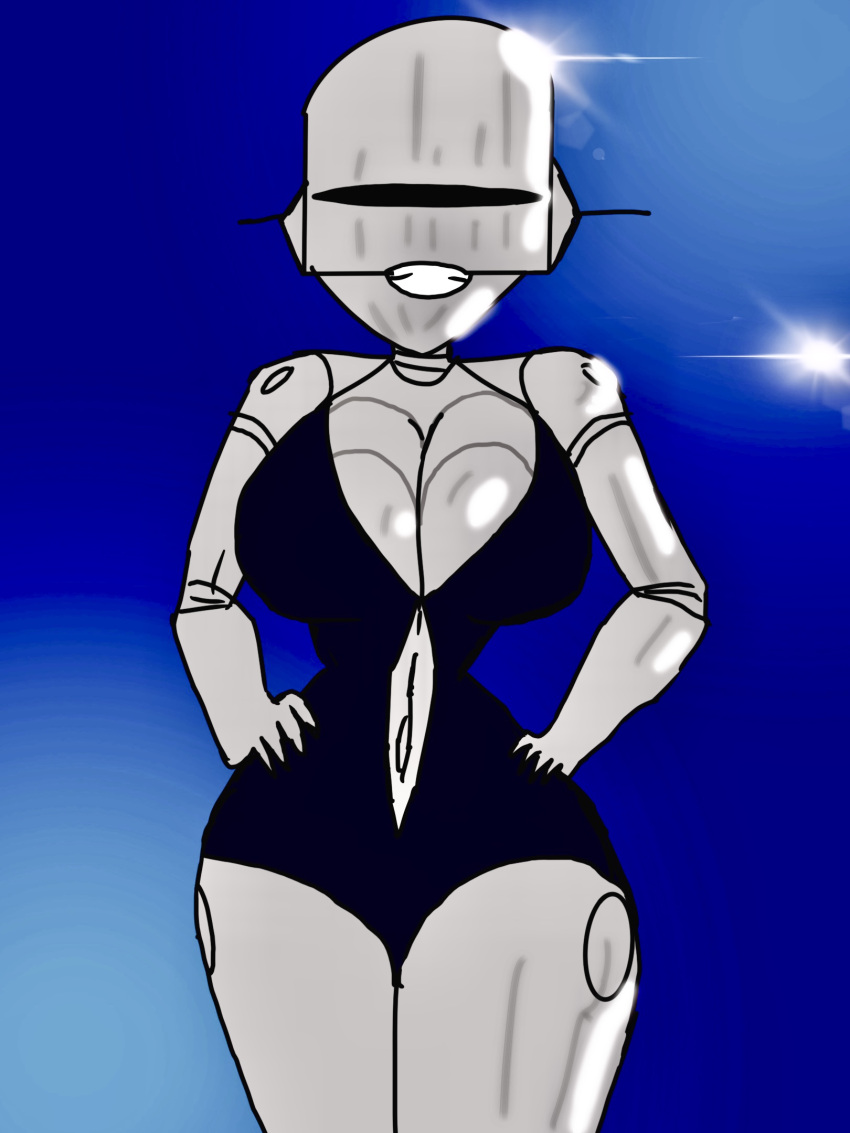 big_breasts breasts gabethenut hajime_sorayama retro robot robot_girl swimsuit white_skin