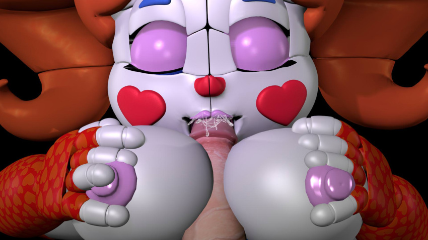 big_breasts breasts circus_baby close-up cum cum_in_mouth ejaculation ejaculation_between_breasts five_nights_at_freddy's five_nights_at_freddy's:_sister_location mechanophilia paizuri penis pov sexbot_circus_baby