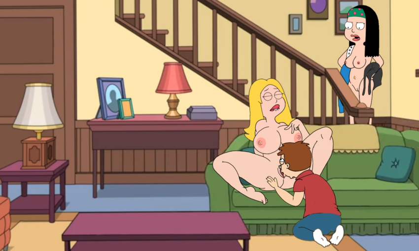 american_dad angry brother_and_sister eating_pussy francine_smith hayley_smith mother_&amp;_daughter mother_&amp;_son nude pussylicking steve_smith