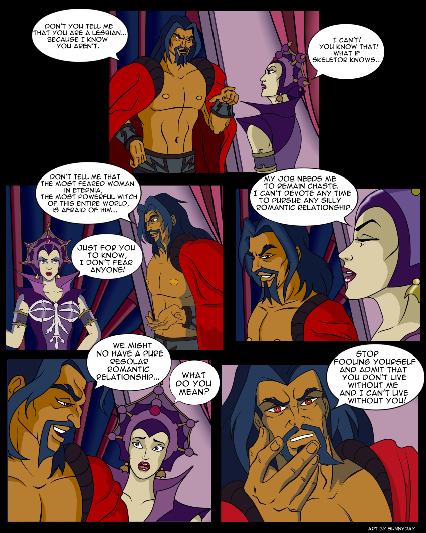 at_the_count's_hands comic comic_page comic_panel count_marzo couple couple_(romantic) couple_love evil-lyn he-man_and_the_masters_of_the_universe hetero hetero_couple tagme villain