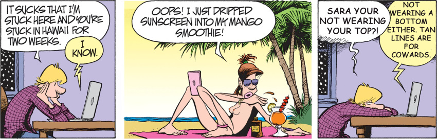 beach comic jeremy_duncan nude_female sara_toomey sunscreen zits