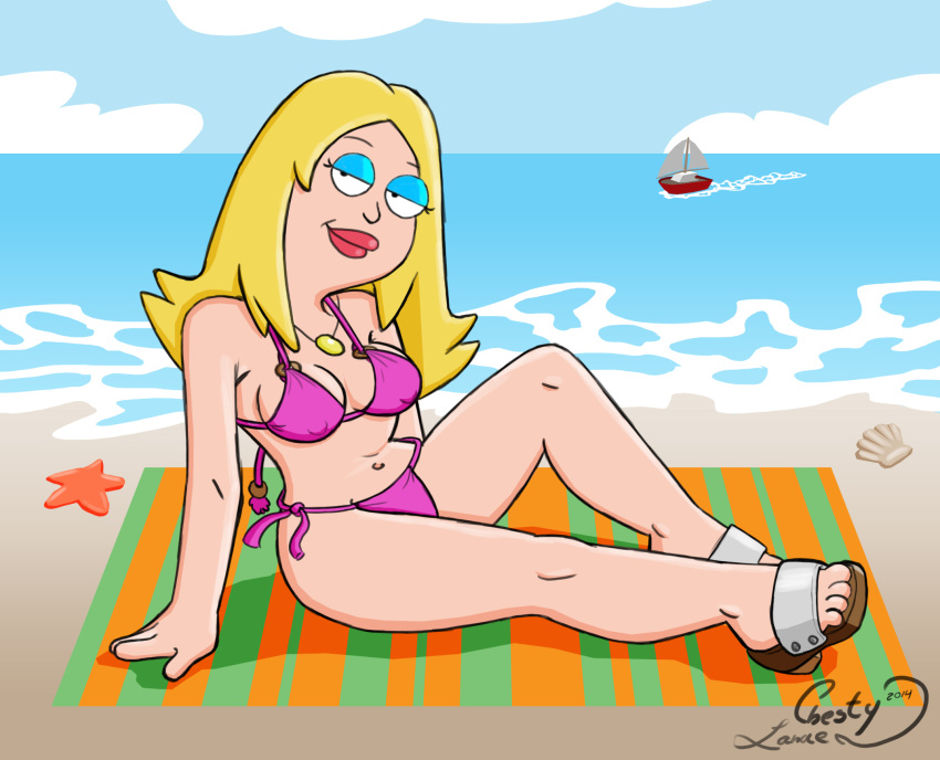 american_dad francine_smith on_beach pink_bikini tagme