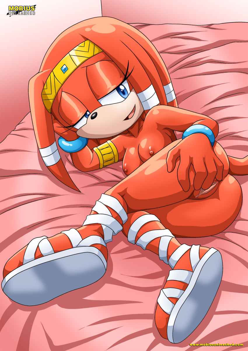 alluring ass bbmbbf bed breasts butt cum echidna female hairband hand_on_ass jewelry juices mobius_unleashed nude palcomix pose pussy sega shows solo sonic_(series) sonic_the_hedgehog_(series) spread_pussy tikal_the_echidna