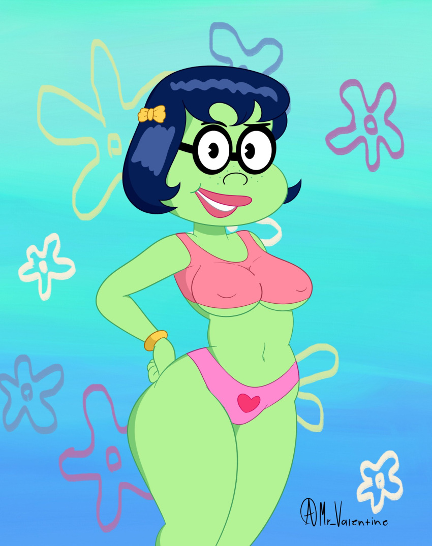 bra breasts glasses green_skin mermaid mr_valentine00 nickelodeon no_pants princess_mindy_(spongebob) sexy spongebob_squarepants underwater