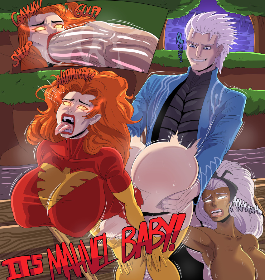 1boy 2_girls alternate_ass_size alternate_breast_size anal ass big_ass big_breasts big_breasts big_penis breasts comic_book_character crossover dark-skinned_female dark_phoenix dark_skin deepthroat devil_may_cry doggy_position eastern_and_western_character english_text high_res high_resolution huge_ass huge_breasts ifc_yipes_commentary jean_grey large_ass light-skinned_male light_skin long_hair loonyjams loud_sex male male/female marvel marvel_vs._capcom moaning muscular_female naughty_face nipples ororo_munroe penis rough_sex seductive storm_(x-men) straight tagme thick_thighs vergil video_game_character video_game_franchise voluptuous wide_hips x-men