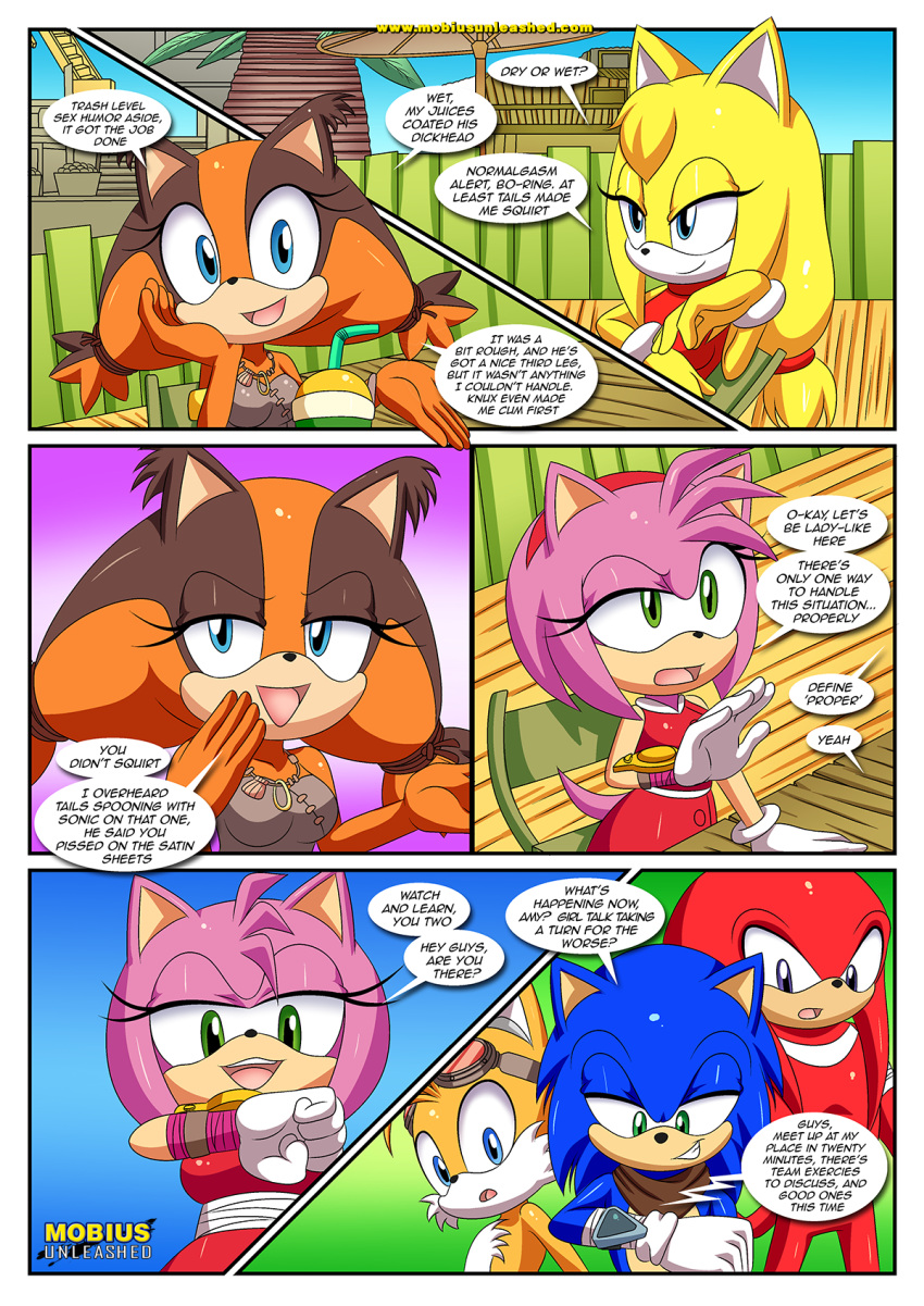 amy_rose bbmbbf comic knuckles_the_echidna miles_"tails"_prower mobius_unleashed palcomix sega sexy_boom sonic_boom sonic_the_hedgehog sonic_the_hedgehog_(series) sticks_the_jungle_badger zooey_the_fox