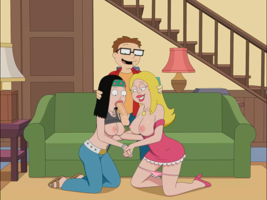 american_dad blowjob_face brother_and_sister francine_smith hayley_smith incest mother_&amp;_daughter mother_&amp;_son steve_smith sucking_penis