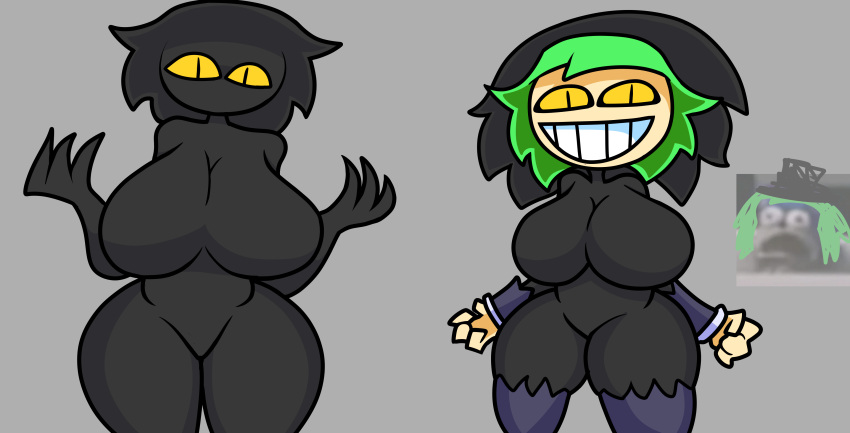 big_breasts black_body breasts five_nights_at_freddy's five_nights_at_freddy's_4 fnaf funny jp20414(artist) mask mr.jeffrey shadow_female_jeff shadow_jeff thicc thick_thighs thighs