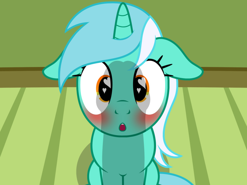 &lt;3 1girl artist_request blush equine female feral friendship_is_magic furry hasbro heart heart-shaped_pupils highres horn lyra_heartstrings my_little_pony offscreen_character open_mouth penis penis_awe penis_shadow simple_background two_tone_hair unicorn