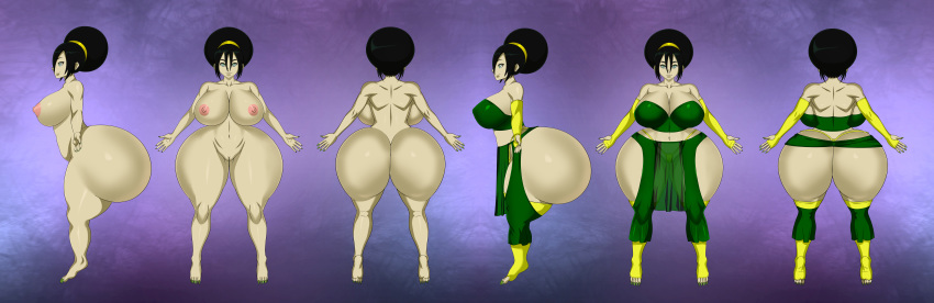 areolae ass avatar:_the_last_airbender big_ass big_breasts breasts commission dat_ass female milf nipples nude pussy solo toph_bei_fong