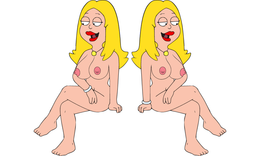 american_dad blonde_hair bracelet breasts francine_smith nude simple_coloring sitting transparent_background