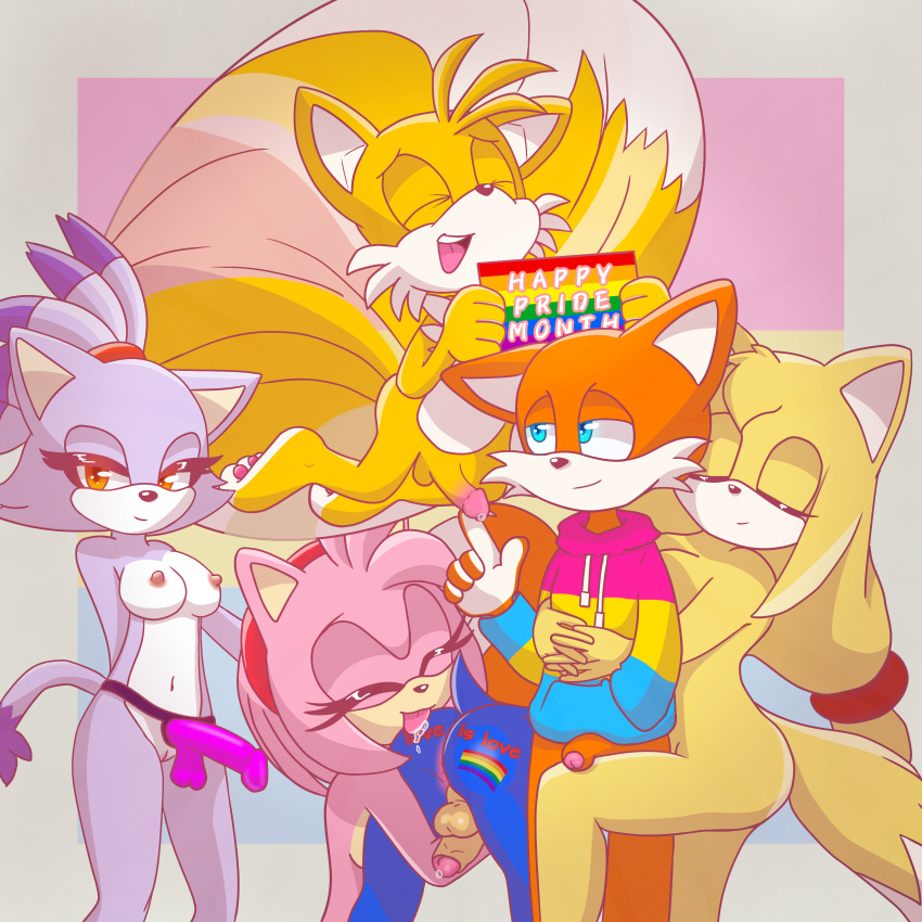 amy_rose blaze_the_cat fanart hedgehog_girl miles_"tails"_prower mobian sega sonic_(series) sonic_boom sonic_the_hedgehog_(archie) sonic_the_hedgehog_(series) zooey_the_fox