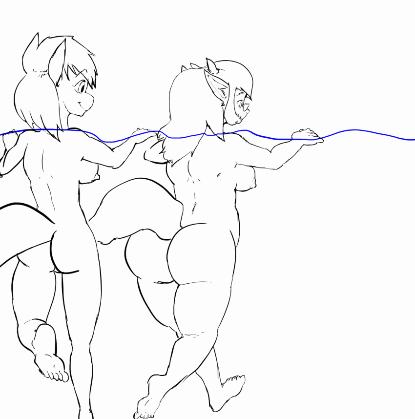 2d_animation 2girls animated anthro areola ass big_ass black_and_white bouncing_breasts breasts buoyant_breasts butt_grab byondrage dat_ass duo equid equine featureless_crotch feline female female/female frame_by_frame fully_submerged_arms fully_submerged_legs fully_submerged_tail gif hair hair_in_water hand_on_butt hands_out_of_water head_out_of_water high_res horse lolodepuzlo long_hair mammal monochrome mostly_submerged mythological_sphinx mythology natural_breasts navel nipples nude original partially/partially_submerged partially_submerged radia_scherezade_(lolodepuzlo) short_playtime skinny_dipping slightly_chubby submerged_arms submerged_legs submerged_tail swimming underwater water waterline_view