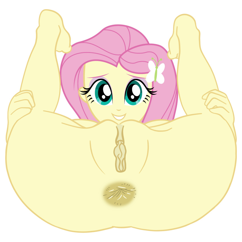 1girl anus ass ass_focus ass_grab big_ass blue_eyes bubble_butt butthole cndhpr completely_naked_female completely_nude_female equestria_girls female_only fluttershy friendship_is_magic grin happy legs_up looking_at_viewer my_little_pony nude older older_female pink_hair pussy soles solo_female theborman06 white_background yellow_skin young_adult young_adult_female young_adult_woman