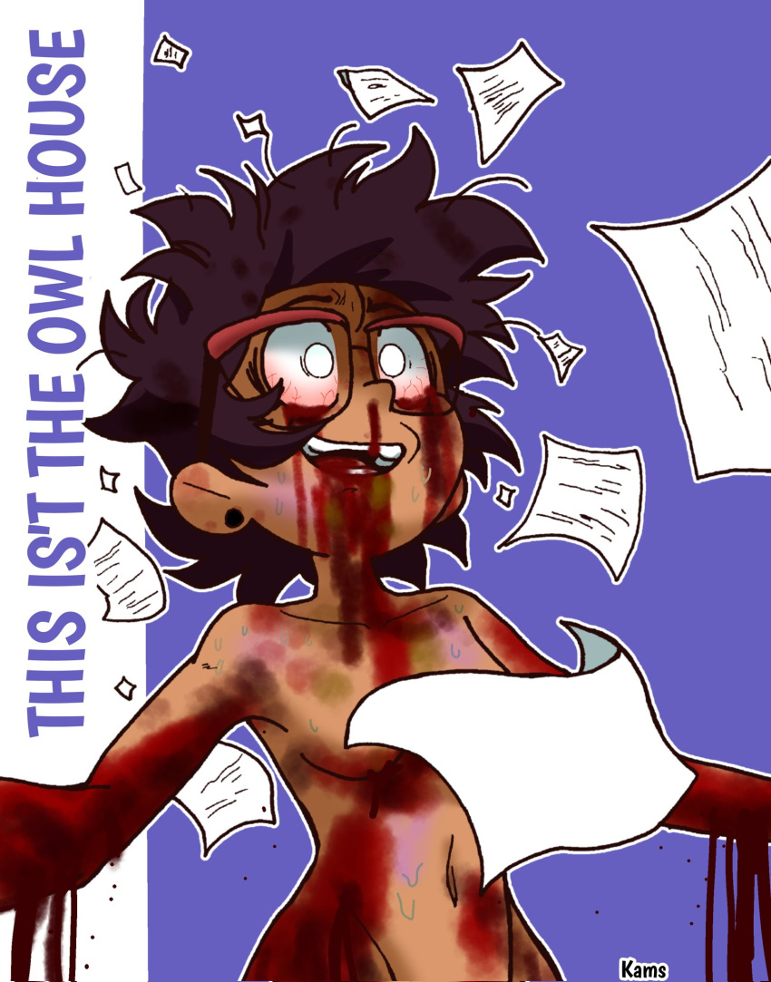 blood blood_on_body blood_on_face completely_nude completely_nude_female guro kamilo52537497 luz_noceda messy_hair the_owl_house this_isn't_the_owl_house_(comic)