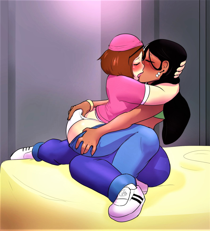 ass ass_grab crossover family_guy hat interracial kissing lesbian_sex meg_griffin n-ronin panties roberta_tubbs the_cleveland_show thighs yuri