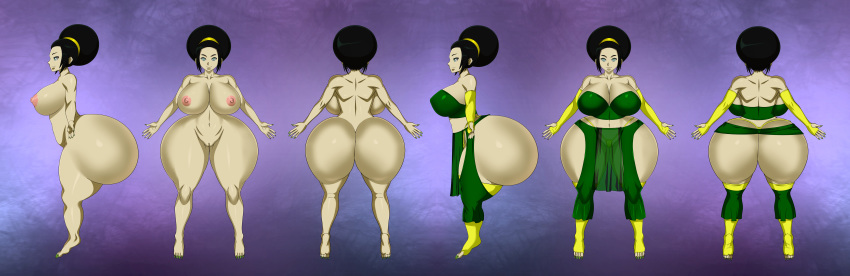 areolae ass avatar:_the_last_airbender big_ass big_breasts breasts commission dat_ass female nipples nude pussy solo toph_bei_fong