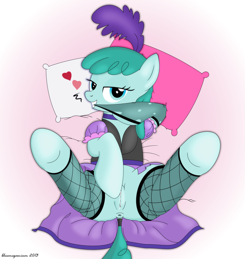 1girl anus clothed dress female female_only friendship_is_magic looking_at_viewer lying lying_on_back my_little_pony no_panties pony pussy showgirl solo sprinkle_medley_(mlp) stockings tail