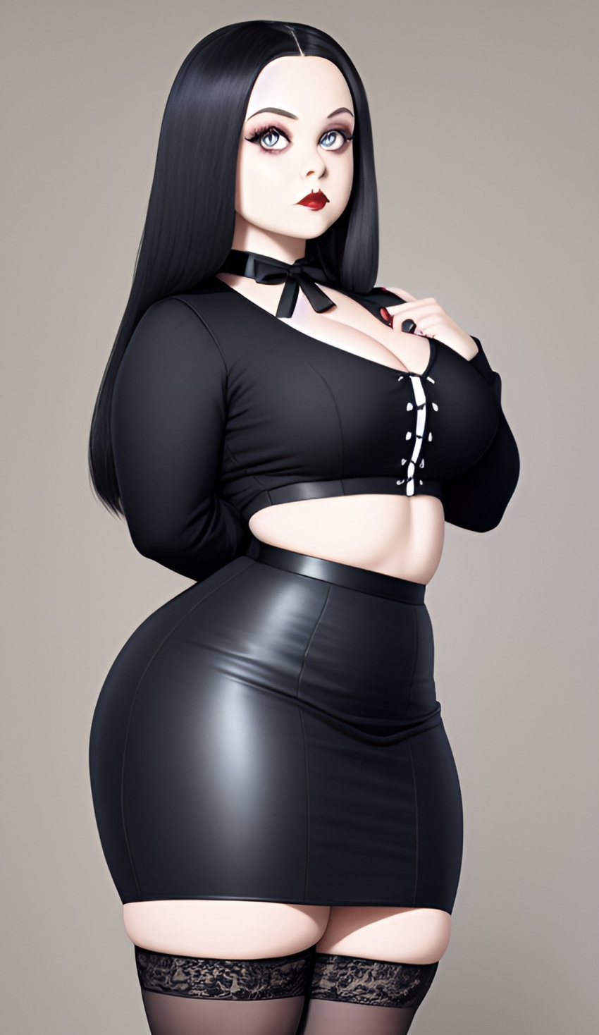 addams_family ai_generated spicier_drip stable_diffusion thicc thick thick_ass thick_thighs wednesday_addams