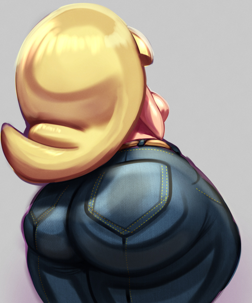 1girl back_view bbw big_breasts bottom_heavy chubby chubby_female disney fat_ass gravity_falls huge_ass jeans nipples pacifica_northwest pants_only thick_ass thick_thighs topless topless_female wide_hips