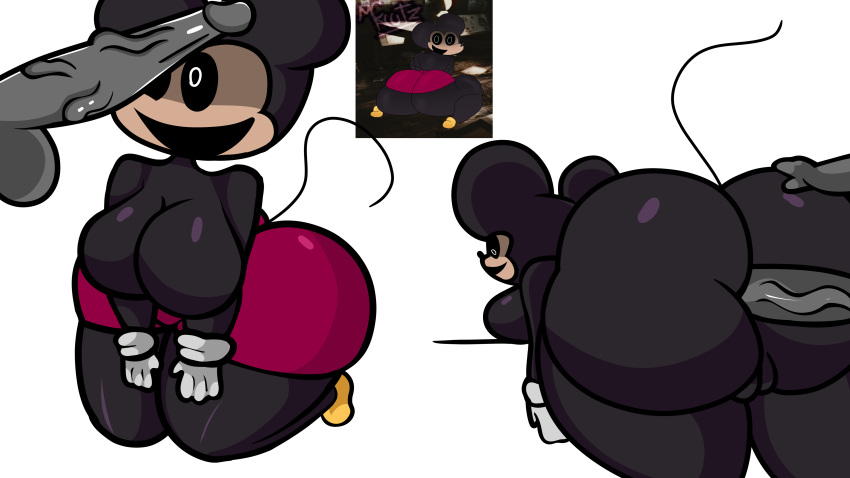 1girl1boy anon big_ass black_eyes fat_ass fnati mickey_mouse oblitus_casa penis rat reference_image thicc