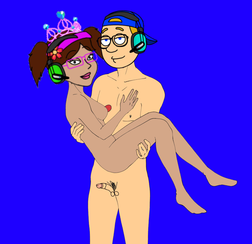 breasts cap carrying couple crown dark-skinned_female fallout_fanatic_2007_the_vyonder ff2007 ff2007_vyonder flower_in_hair glasses goanimate hairband headphones light-skinned_male lipstick love lynnkyia lynnkyia_brown nipples nude nude penis sex teen vyond youtuber