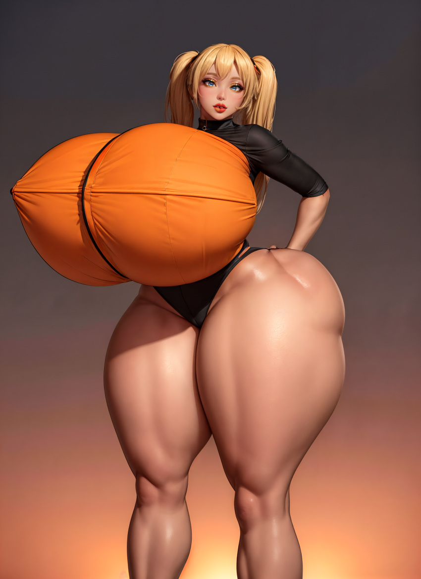 ai_generated blonde_hair blue_eyes gigantic_ass gigantic_breasts hourglass_figure naruko naruto_shippuden stable_diffusion thicknesslord twin_tails