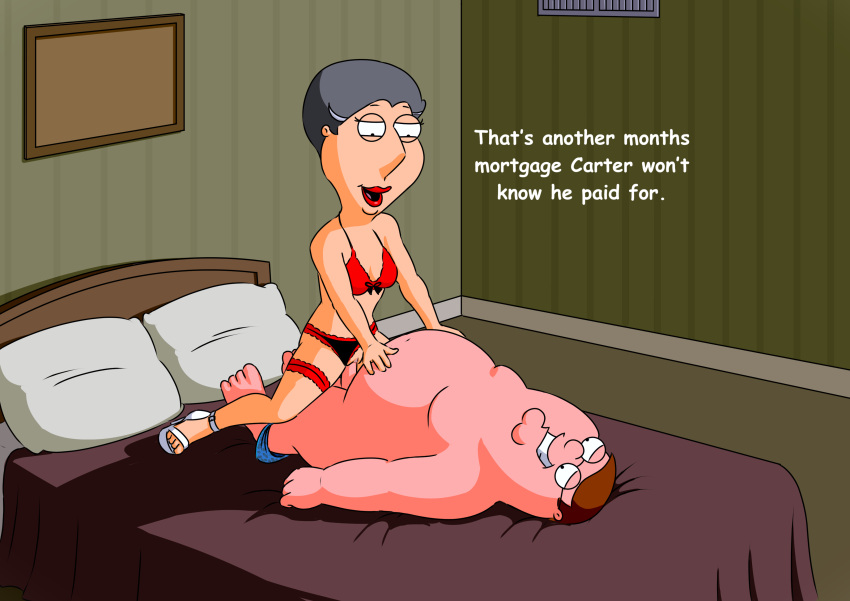 barbara_pewterschmidt family_guy infidelity peter_griffin reverse_cowgirl_position