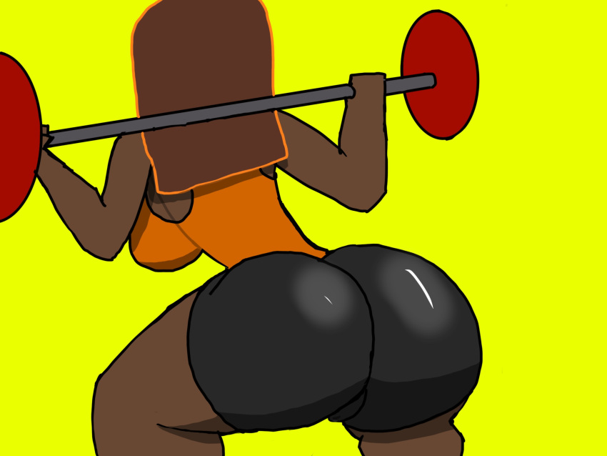 ass ass_focus big_ass big_breasts breasts gabethenut gym gym_uniform lifting_weights muscular muscular_female squatting training