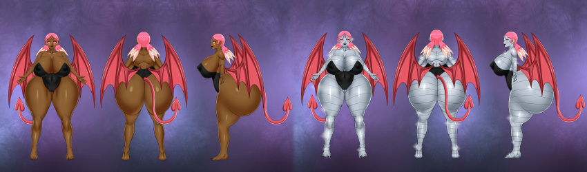 ass big_ass big_breasts breasts cleavage commission dat_ass female jimita_d._damien leotard original original_character solo succubus succubus_tail succubus_wings tail wings