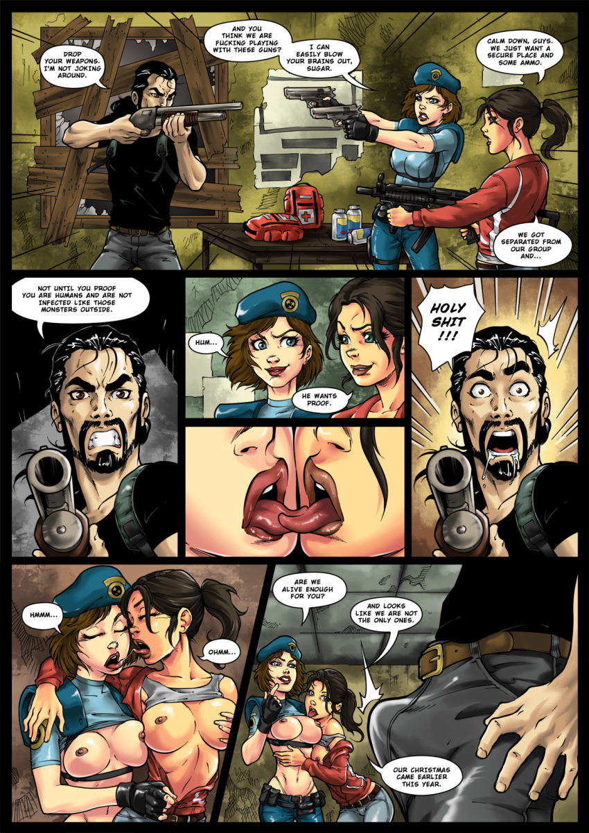 comic hot_duels hot_duels_ii jill_valentine left_4_dead r_ex resident_evil tagme zoey zoey_(left4dead)