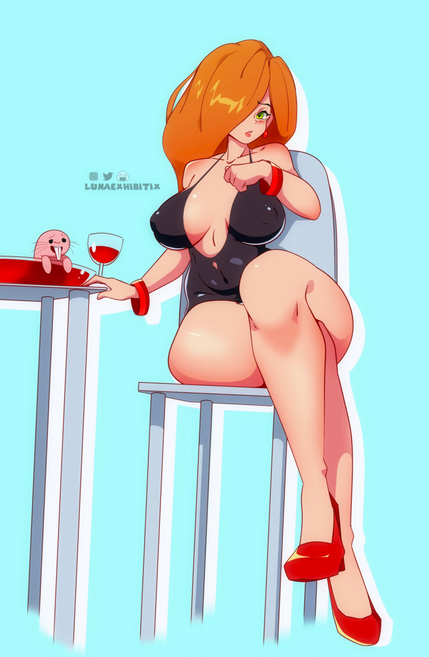 big_breasts erect_nipples_under_clothes kim_possible kimberly_ann_possible thighs